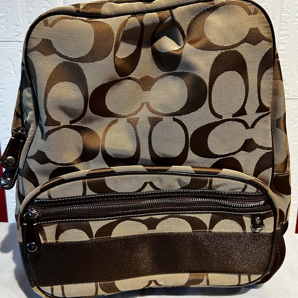 Coach Vintage Signature Canvas Brown Backpack